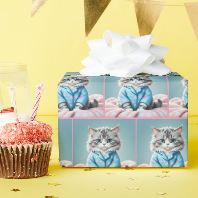 Kat i Pajamas Presentpapper (Födelsedagsfest)