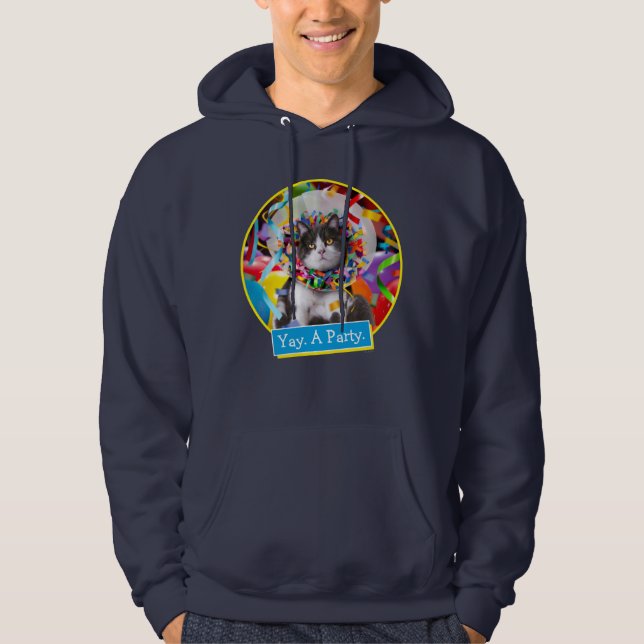 Kat i Party Cone Hoodie (Framsida)