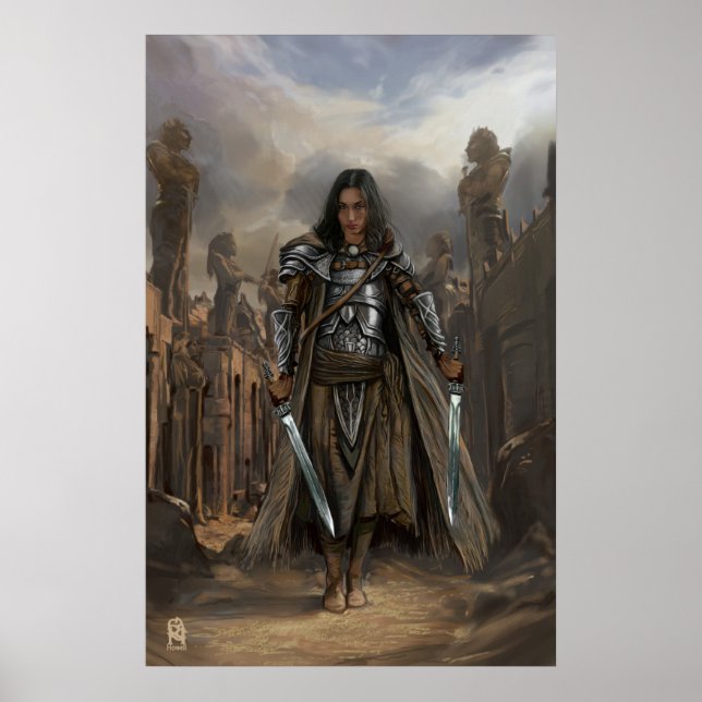 Kat i ruinerna i en gammal stad poster (Framsidan)