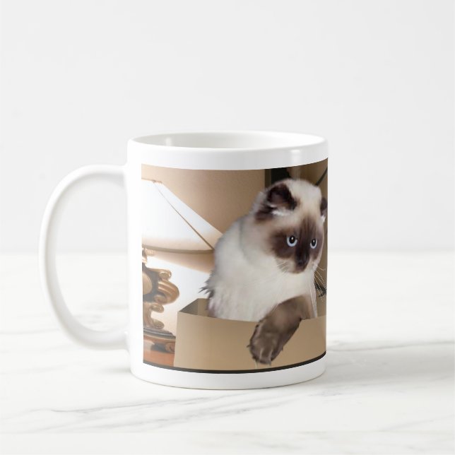 Kat i ruta kaffemugg (Vänster)
