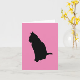 Kat i Sitta-läge, utskuren Silhouette-vektor Kort