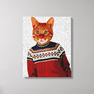 Kat i Ski Sweater Canvastryck