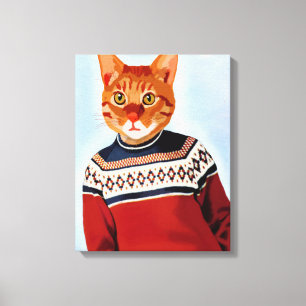 Kat i Ski Sweater Canvastryck