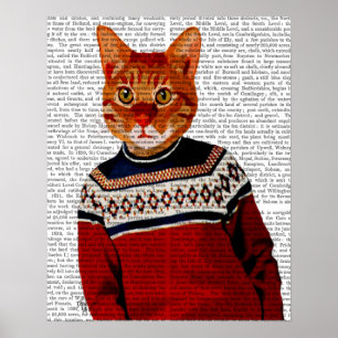 Kat i Ski Sweater Poster