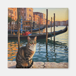 Kat i Venedigs Italien Travel Magnet
