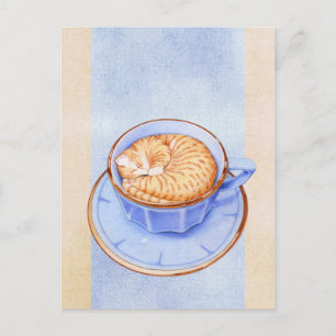 Kat i vykort för kaffe 2