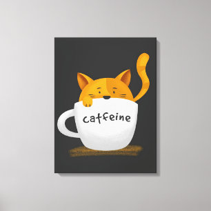 Kat inuti kaffe mugg Canvas