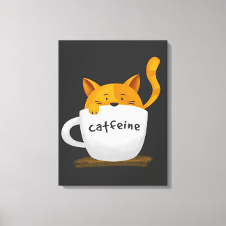 Kat inuti kaffe mugg Canvas