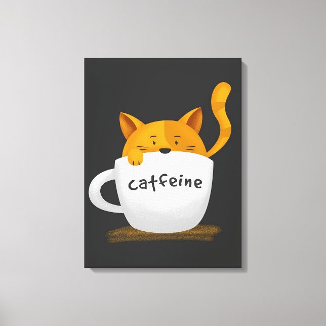 Kat inuti kaffe mugg Canvas (Framsida)