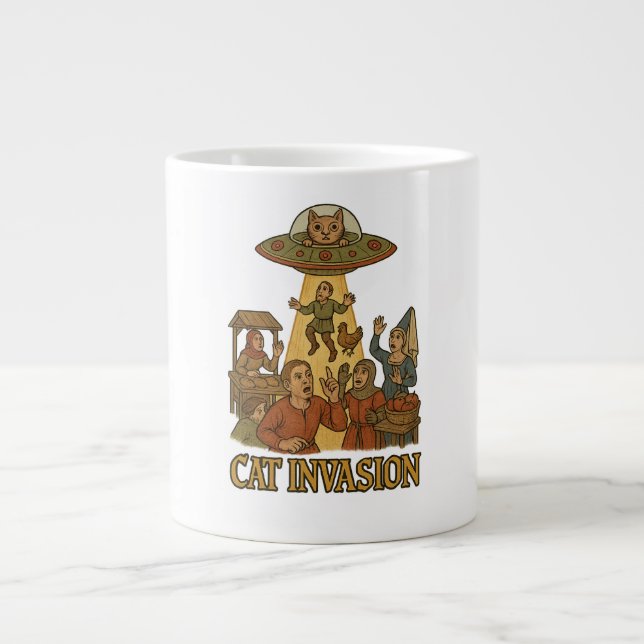 Kat Invasion UFO Jumbo Mugg (Framsidan)