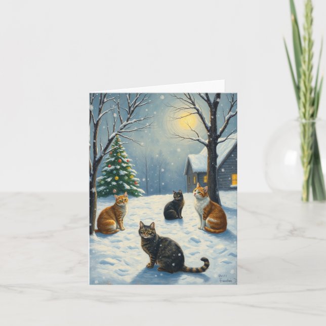 Kat jul helgkort (Framsida)