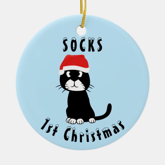 Kat jul julgransprydnad keramik (Framsidan)