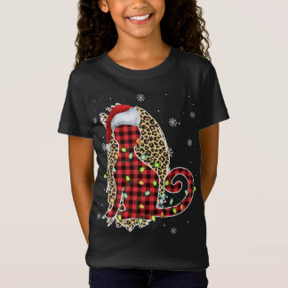 Kat jul Leopard Buffalo Play Red Santa Hat T Shirt