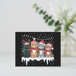 Kat jul Light Reindeer Santa Cat Lover Helg Vykort