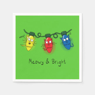 Kat jul Ljus Funny Meowy och Bright Pappersservett
