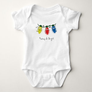 Kat jul Ljus Funny Meowy och Bright T Shirt