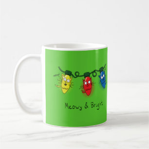 Kat jul Meowy och Bright Kaffemugg