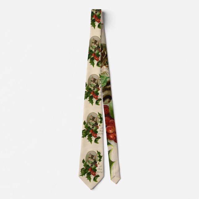 Kat jul Merry Holly Kitten Antique Art Slips (Framsida)