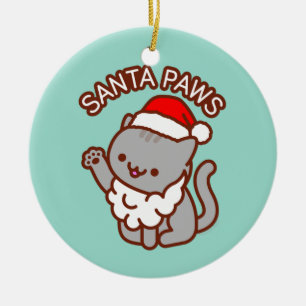 Kat jul Ornament - Santa Tassar