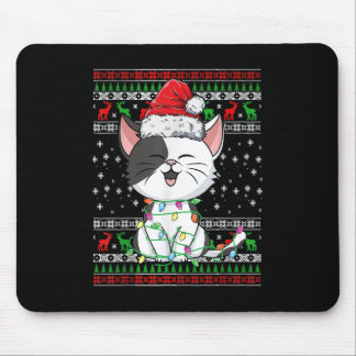 Kat jul Ugly Julafton Ljus Santa Hat Funny Gif Musmatta