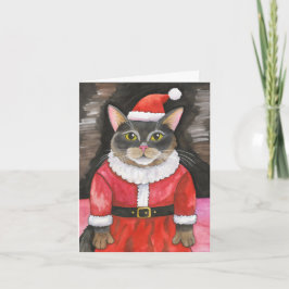 Kat jul, vattenfärg kort