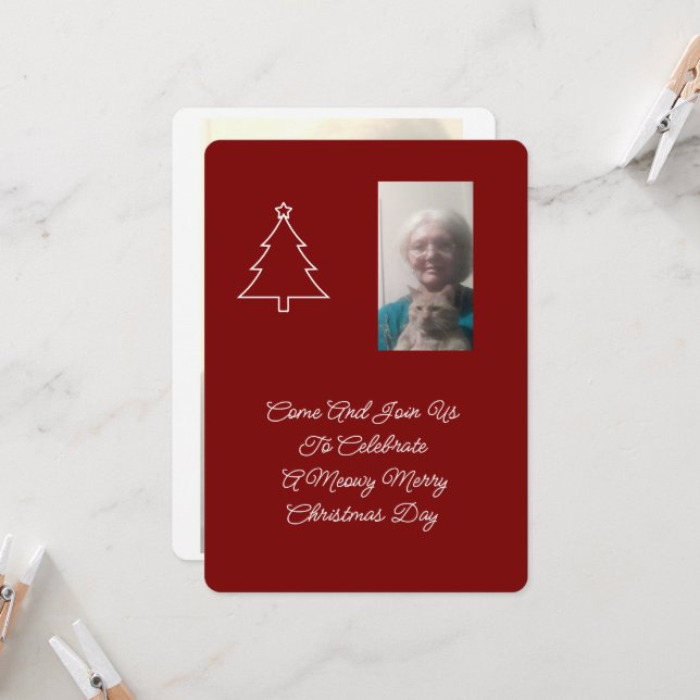 Kat Julfest-inbjudan Inbjudningar (Fram/Back In Situ)