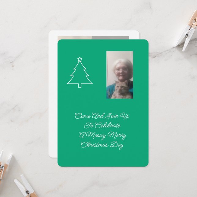 Kat Julfest-inbjudan Inbjudningar (Fram/Back In Situ)