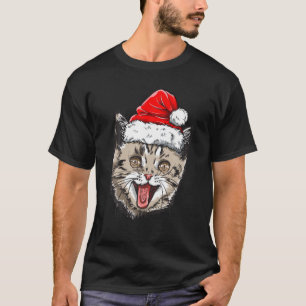 Kat-jultomten Hat Julafton Boys Kids Girls Meowy T Shirt
