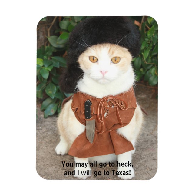 Kat/Kattunge i Buckskin med Davy Crockett Quote Magnet (Vertikal)