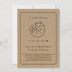 Kat Kattunge Kitten Baby Shower-inbjudan Inbjudningar