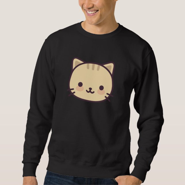 Kat Kawaii Lång Ärmad Tröja (Framsida)