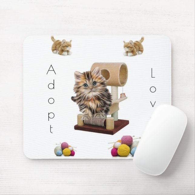 Kat Kitten Condo Cat adopption Mouse Pad! Muspets Musmatta (Med mus)