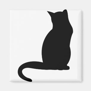 Kat Kitten Silhouette svart skuggans kontur Magnet