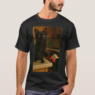 Kat-knackning av trumpen av räknaren Bord Ledge Fu T Shirt