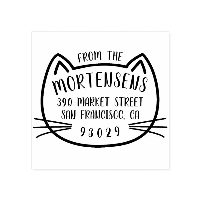 Kat-konturtypsfamiljen Namn Returadress Stämpel (Tryck)