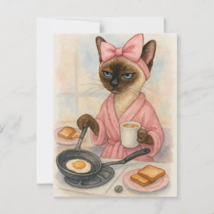 Kat lagar frukost Pawsitively Delicious! Vykort