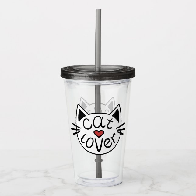 Kat Lover Akryltumlare Take Away Mugg (Framsida)