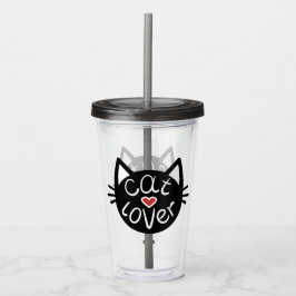 Kat Lover Akryltumlare Take Away Mugg