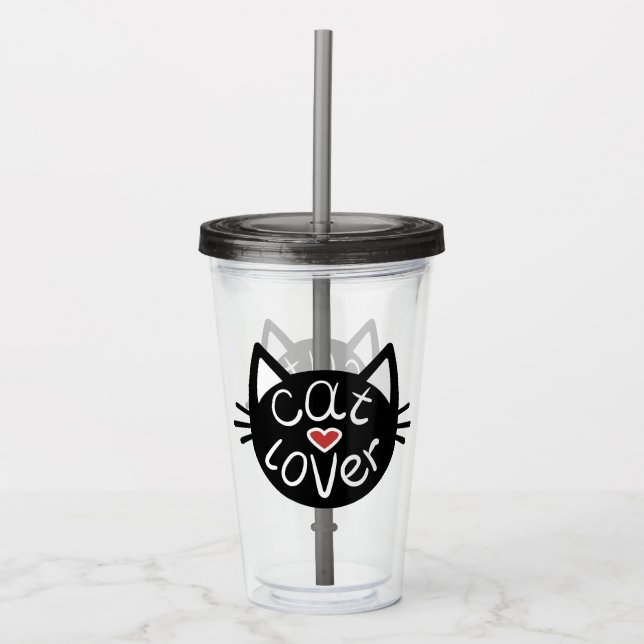 Kat Lover Akryltumlare Take Away Mugg (Framsida)