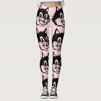 KAT LOVER CAT SMILE RETRO LEGGINGS YOGA BYXOR