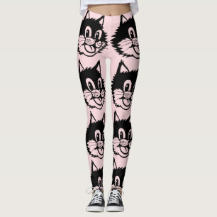 KAT LOVER CAT SMILE RETRO LEGGINGS YOGA BYXOR