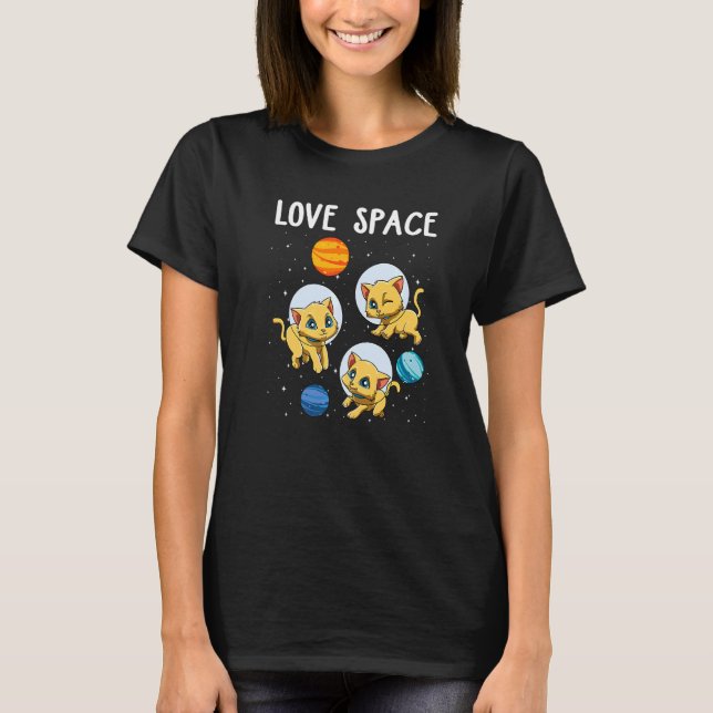 Kat Lover Kids Planets 1 T Shirt (Framsida)