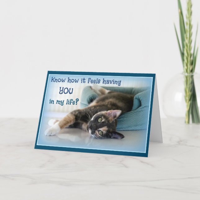 Kat Lover Valentine Day Card Tack Kort (Framsida)