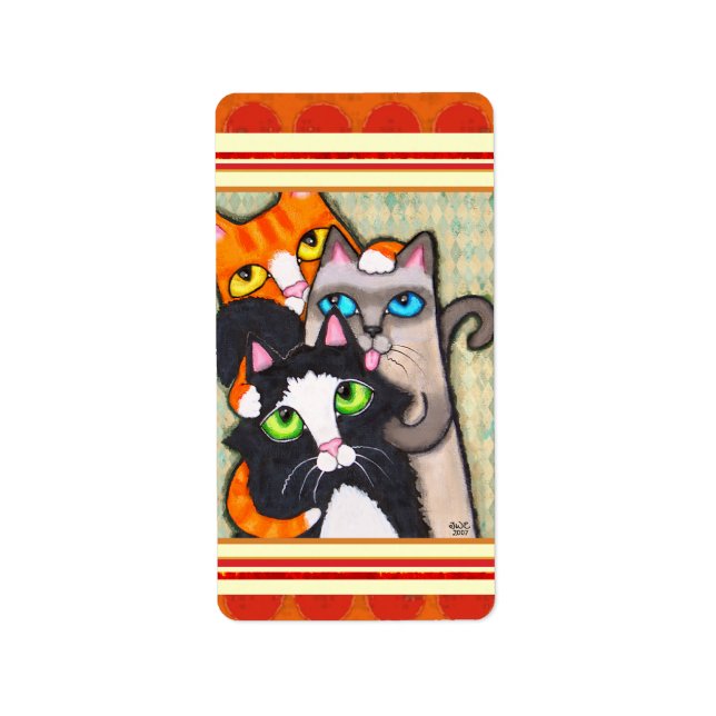 Kat Lovers etikett/etiketter Adressetikett (Framsidan)