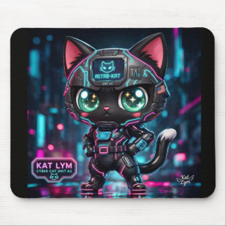 Kat Lym Cyberpunk Mecha Cat Desk Mat - Astro-Kat Musmatta