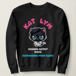 Kat Lym French Artist Mode Cat Sticker. T Shirt
