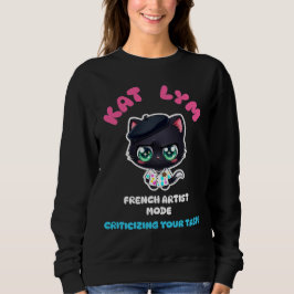 Kat Lym French Artist Mode Cat Sticker. T Shirt