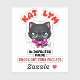 Kat Lym In Defeater Mode Gym Sticker Klistermärken