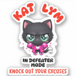 Kat Lym In Defeater Mode Gym Sticker Klistermärken