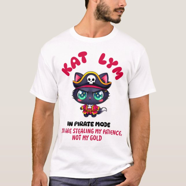 Kat Lym In Pirate Mode 2 T Shirt (Framsida)